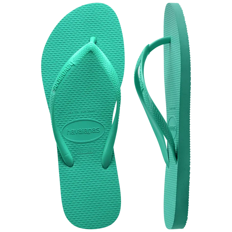 Virtual Green Slim Flip Flops|HAVAIANAS