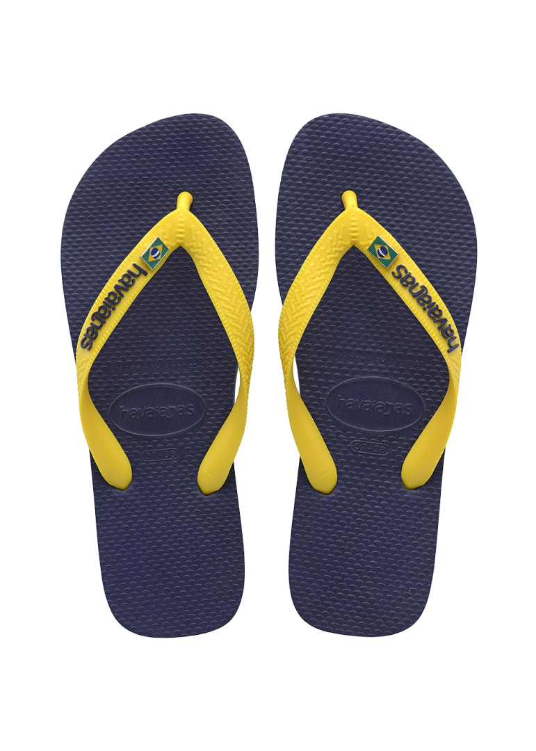 Navy Blue Brazil Layers Flip Flops 